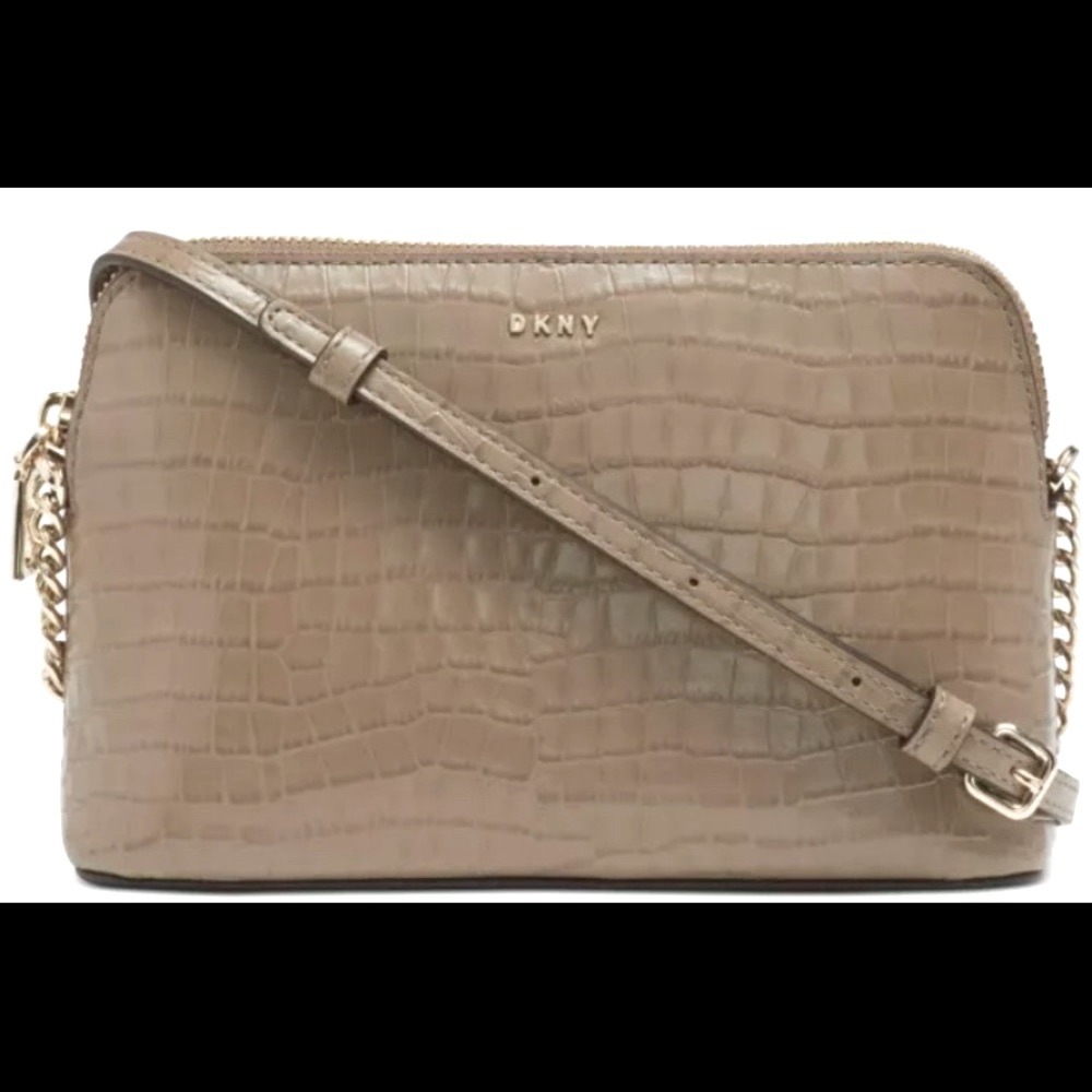 DKNY Bryant Dome Croco Crossbody (Cashmere) NWT
